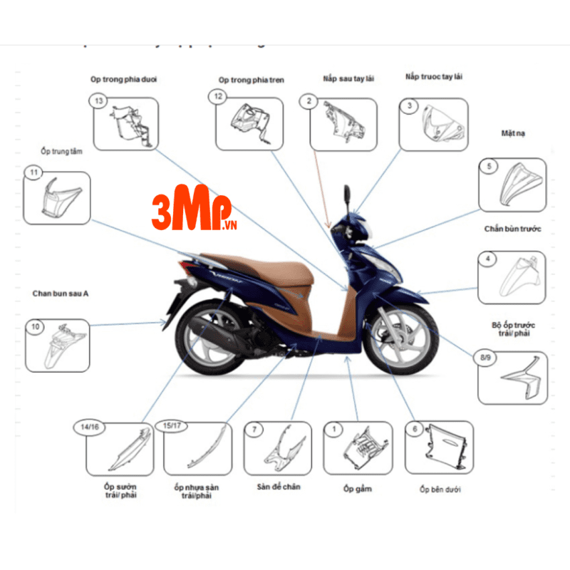 Dàn áo xe vision chính hãng bao nhiêu tiền